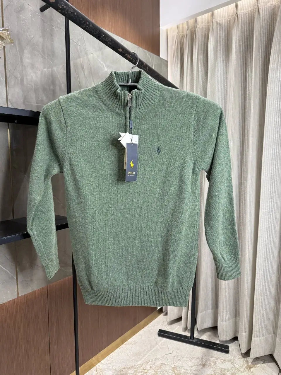 RALPH LAURE_N POLO KNITTED GREEN PREMIUM NECK PULLOVER