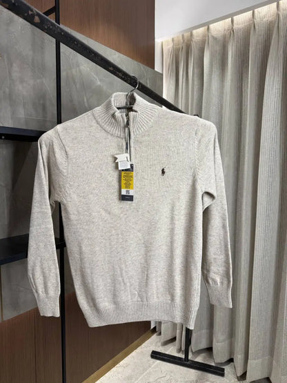 RALPH LAURE_N POLO KNITTED LIGHT BEIGE PREMIUM NECK PULLOVER