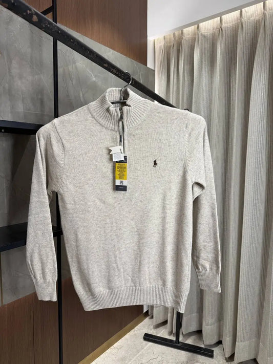 RALPH LAURE_N POLO KNITTED LIGHT BEIGE PREMIUM NECK PULLOVER