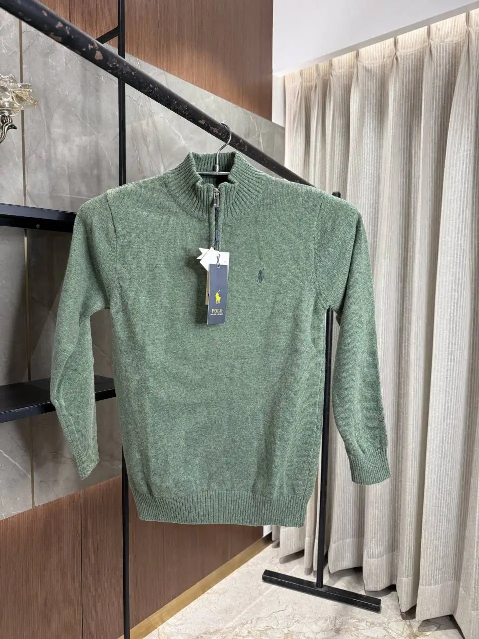 RALPH LAURE_N POLO KNITTED GREEN PREMIUM NECK PULLOVER