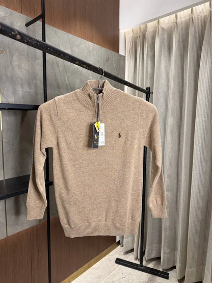 RALPH LAURE_N POLO KNITTED COFFEE PREMIUM NECK PULLOVER