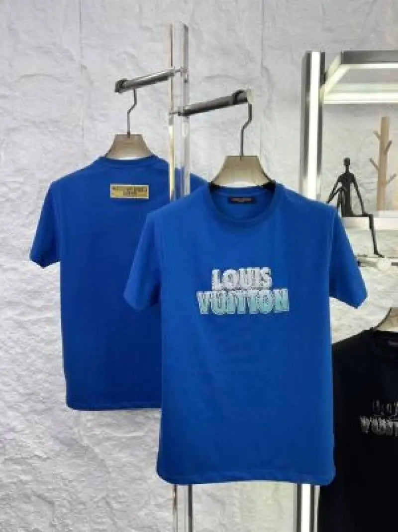 LOUIS VUITTO_N ROYAL BLUE EMBORSSED PREMIUM IMPORTED TSHIRT