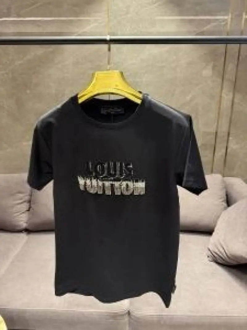 LOUIS VUITTO_N BLACK EMBORSSED PREMIUM IMPORTED TSHIRT