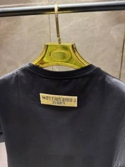 LOUIS VUITTO_N BLACK EMBORSSED PREMIUM IMPORTED TSHIRT