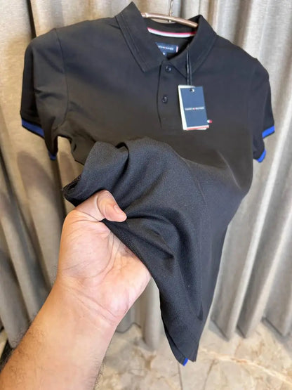 TOMMY HILFIGE_R BLACK BLUE PREMIUM CLASSIC POLO