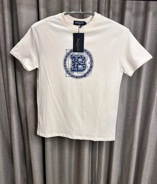 BALMAI_N BEIGE FRONT PRINT WORK PREMIUM TSHIRT