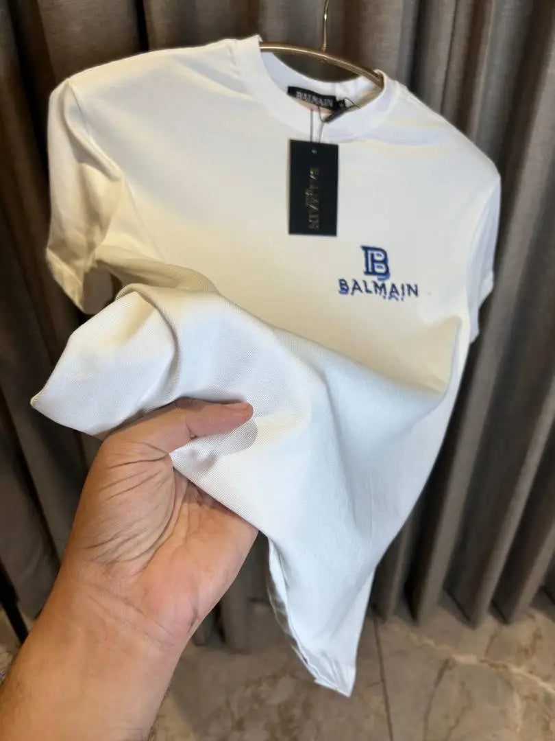 BALMAI_N WHITE FRONT BACK PRINT WORK PREMIUM TSHIRT