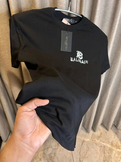 BALMAI_N BLACK FRONT BACK PRINT WORK PREMIUM TSHIRT
