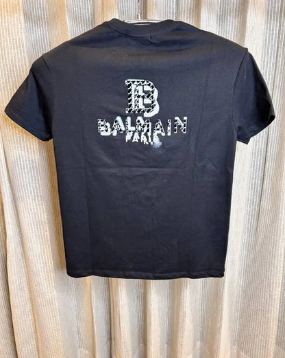 BALMAI_N BLACK FRONT BACK PRINT WORK PREMIUM TSHIRT