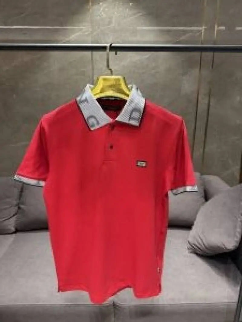 DOLCE & GABBAN_A PREMIUM RED 3D COLLAR POLO