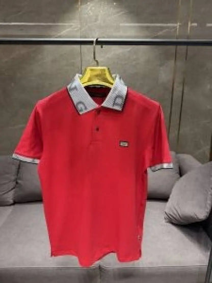 DOLCE & GABBAN_A PREMIUM RED 3D COLLAR POLO