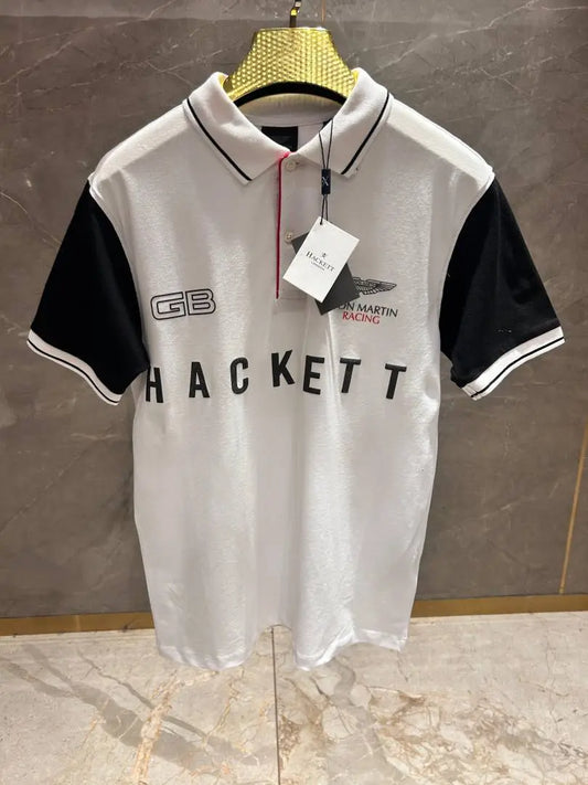 HACKET_T WHITE BLACK x ASTON MARTIN PREMIUM POLO