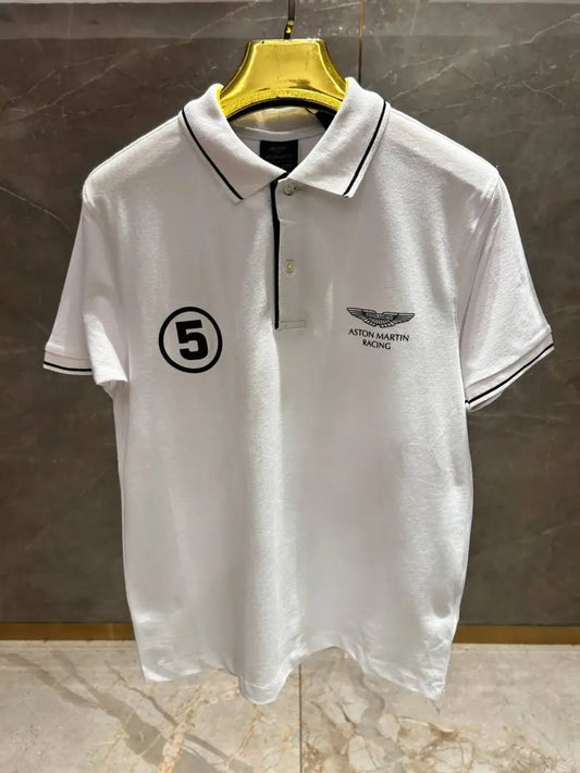 HACKET_T WHITE BLACK x ASTON MARTIN PREMIUM POLO