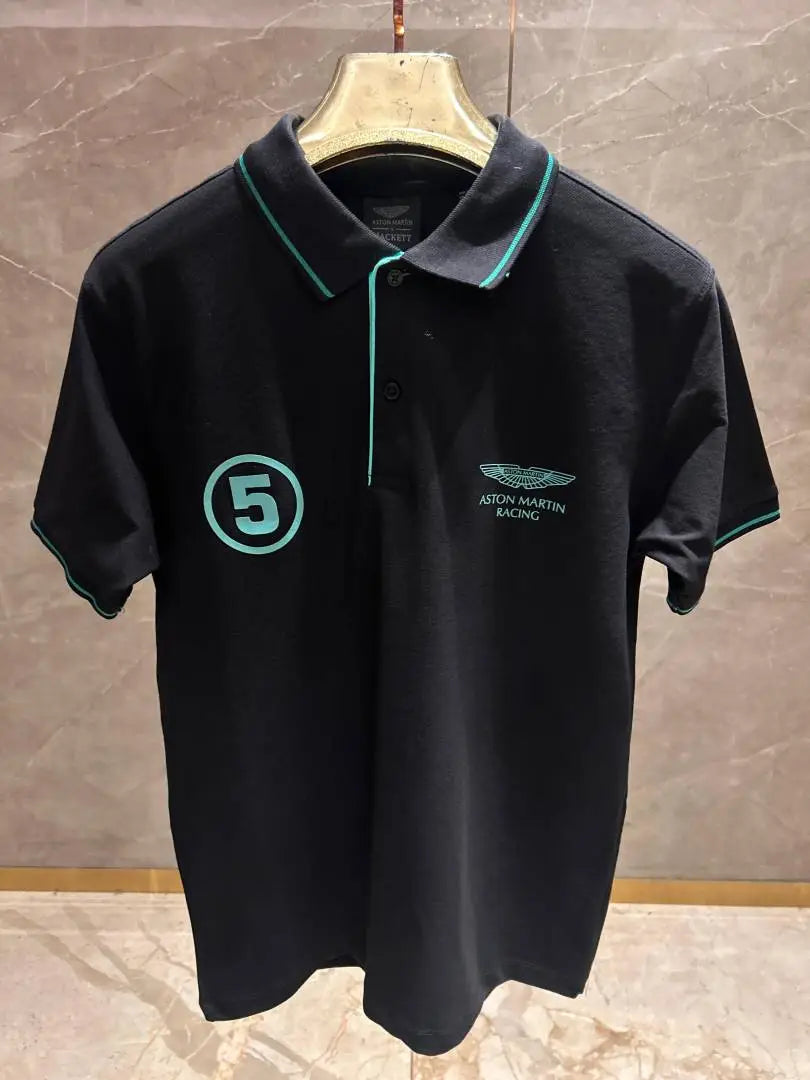 HACKET_T BLACK BLUE x ASTON MARTIN PREMIUM POLO