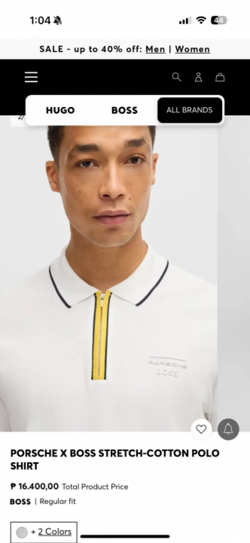 BOSS WHITE YELLOW PREMIUM CHAIN WORK POLO