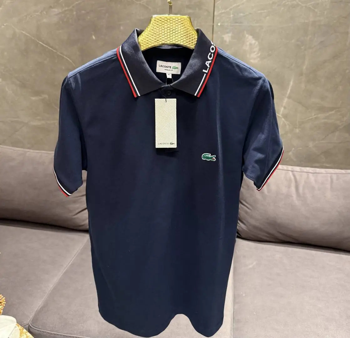 LACOST_E NAVY BLUE PREMIUM COLLAR TSHIRT