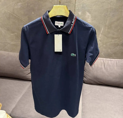 LACOST_E NAVY BLUE PREMIUM COLLAR TSHIRT