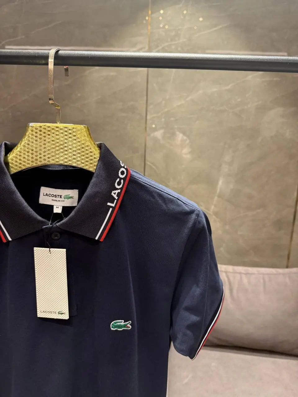 LACOST_E NAVY BLUE PREMIUM COLLAR TSHIRT