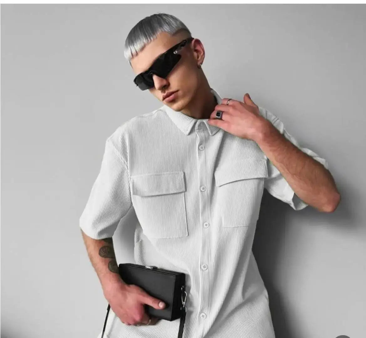 H & M WHITE DOUBLE POCKET PREMIUM FABRIC CORDSET