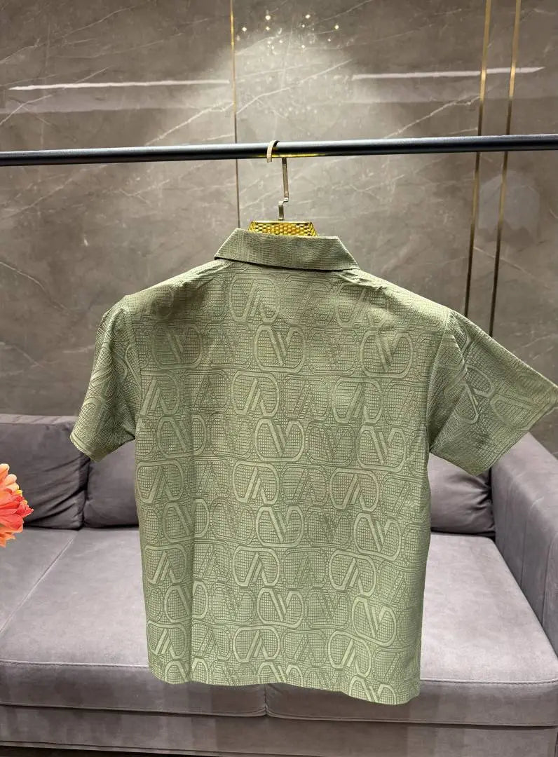 VALENTIN_O PREMIUM GREEN FABRIC FULL FRONT BACK POLO