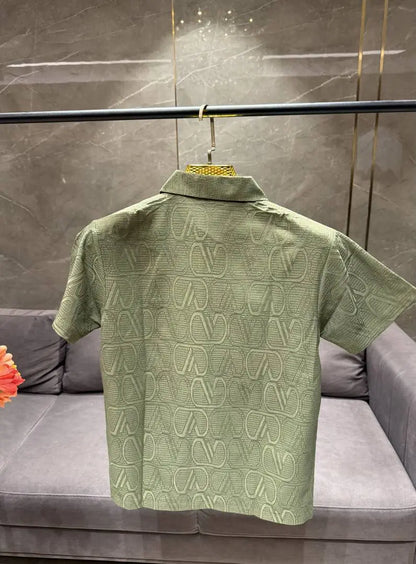 VALENTIN_O PREMIUM GREEN FABRIC FULL FRONT BACK POLO
