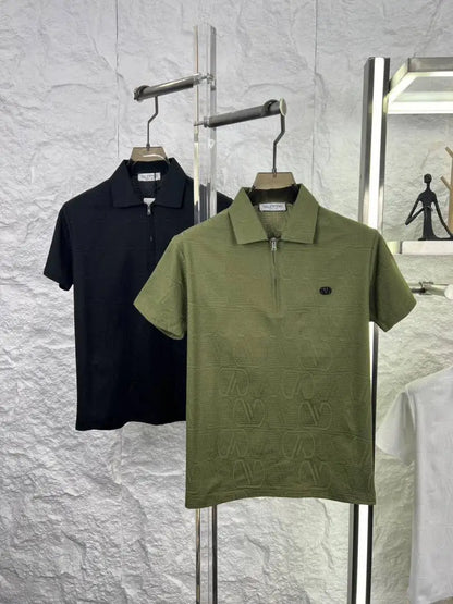 VALENTIN_O PREMIUM GREEN FABRIC FULL FRONT BACK POLO
