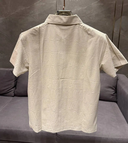 VALENTIN_O PREMIUM BEIGE FABRIC FULL FRONT BACK POLO