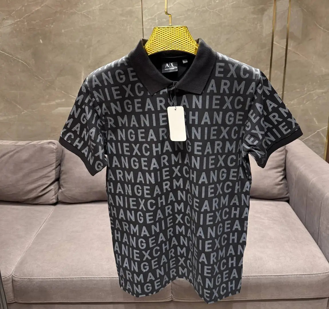 ARMAN_I EXCHANGE BLACK MONOGRAM PREMIUM POLO