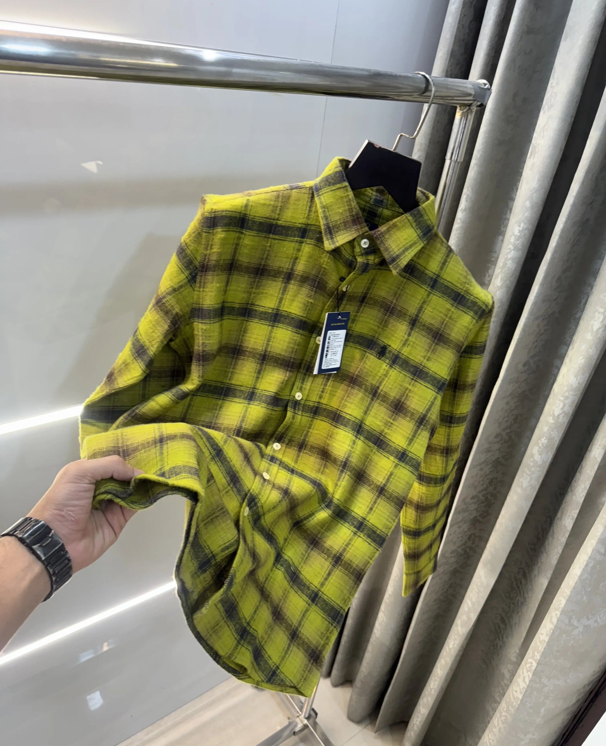 Ralph  Lauren Green Brushing Checks Premium Shirt
