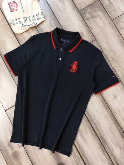 Tommy  Hilfiger Navy Blue Logo Work Premium Polo T-Shirt