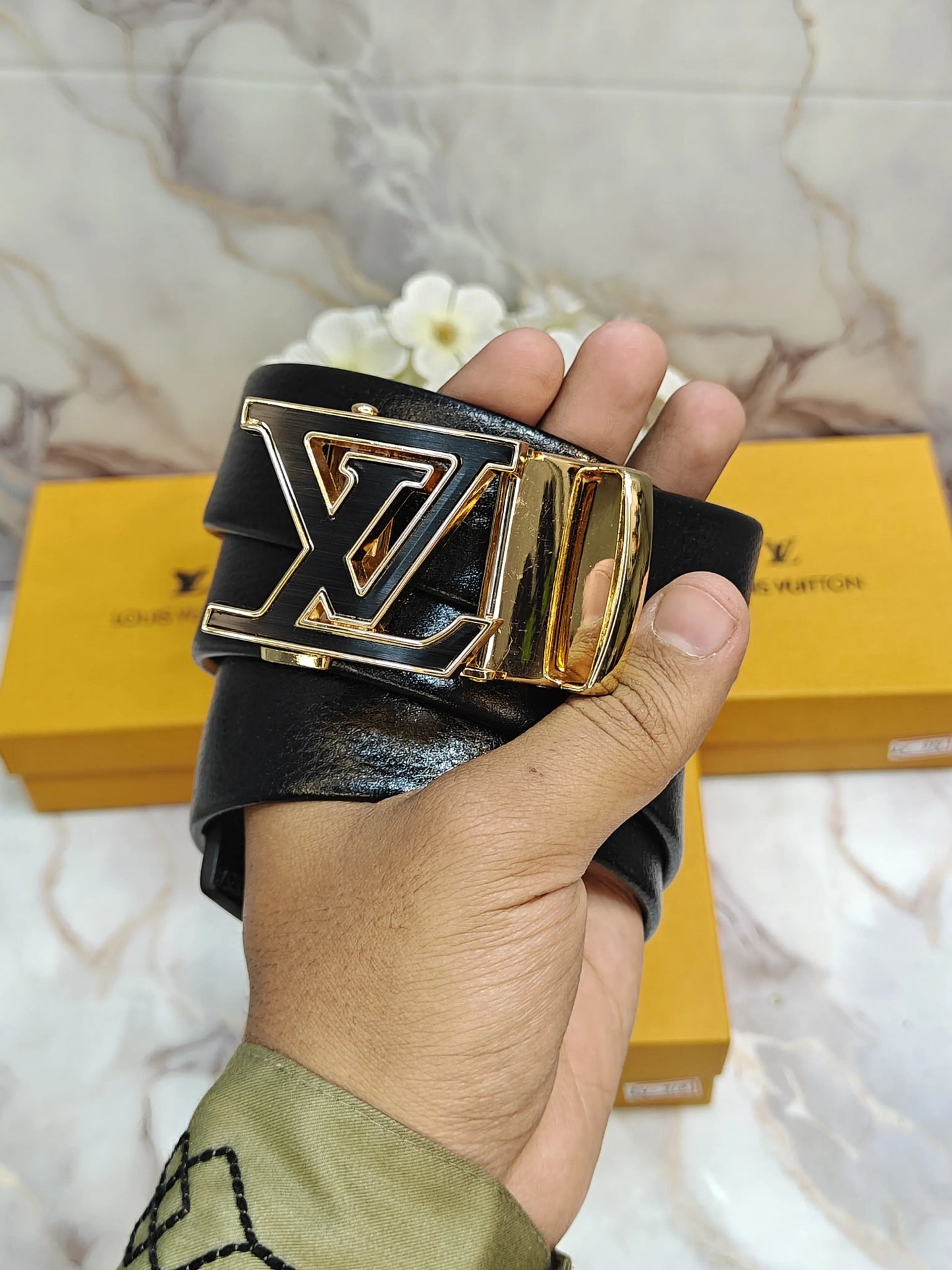 LV LOUIS VUITTON PREMIUM QUALITY AUTOLOCK BELT WITH OG BOX LV-323