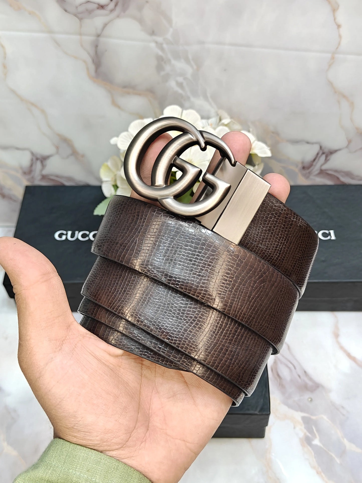 GUCCI PREMIUM QUALITY REVERSEABLE BELT WITH OG BOX GG-219