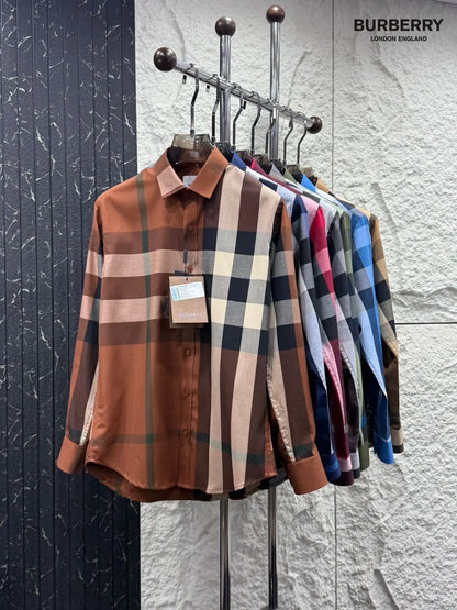Burberr y 4 Grey Checks Premium Shirt With Original Bo_X Packing