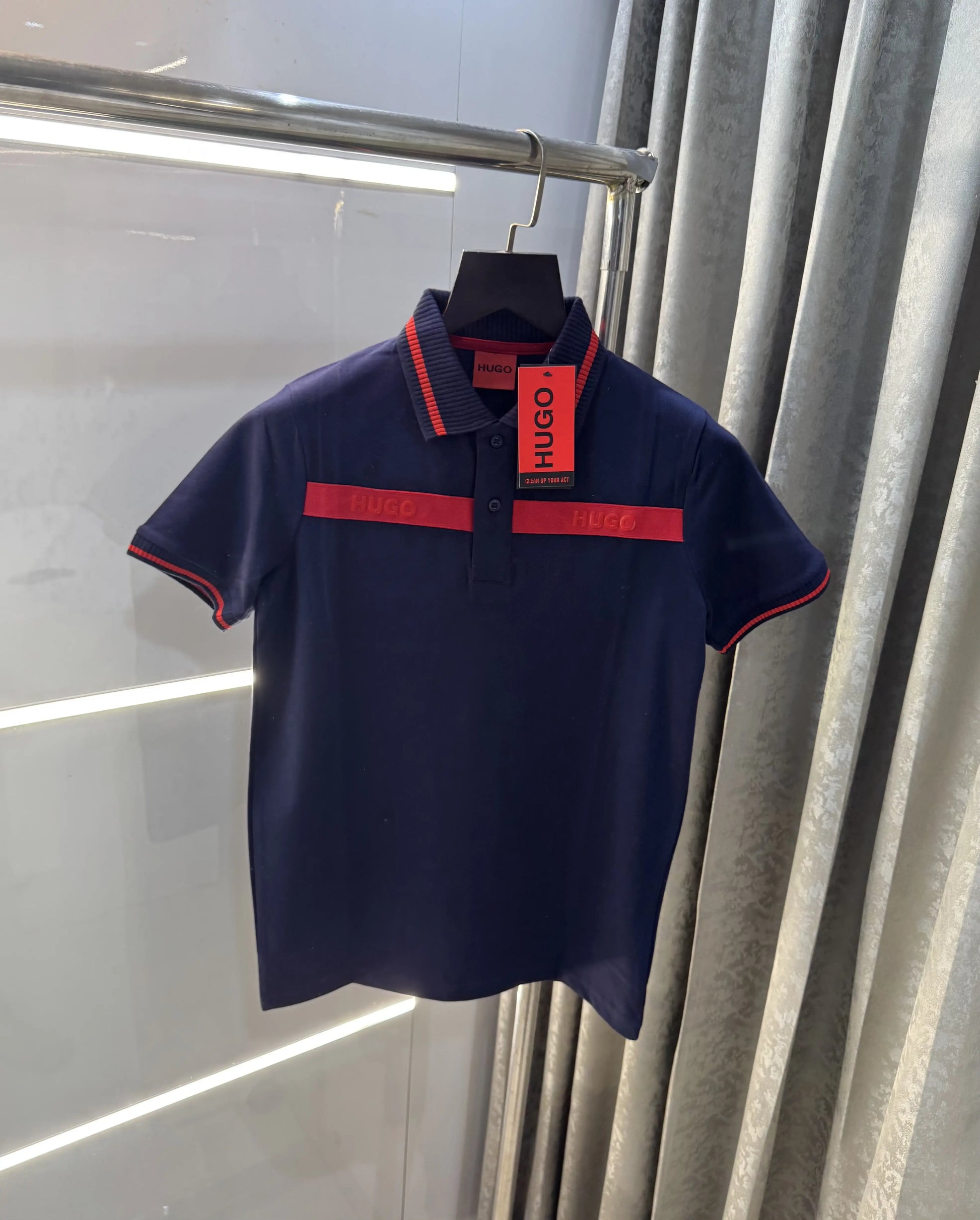 Hugo  Boss Navy Blue Logo Work Premium Polo T-Shirt