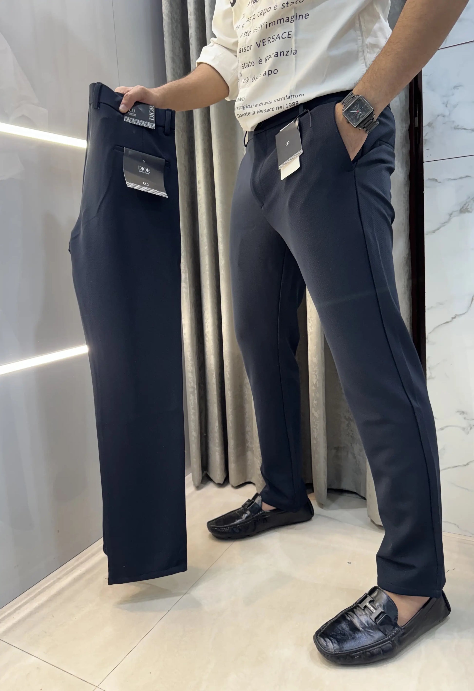 Christian Dio r Navy Blue Premium imported trouser