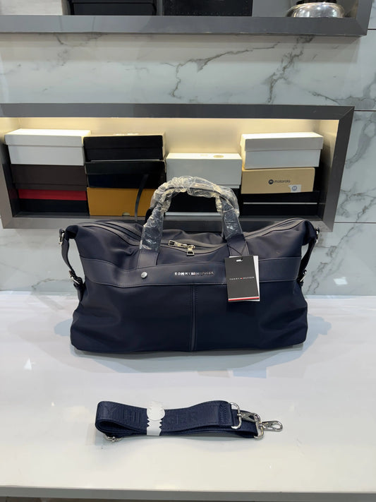 Tommy  Hilfiger Navy Blue Beige Lu_xury Duffel Bag
