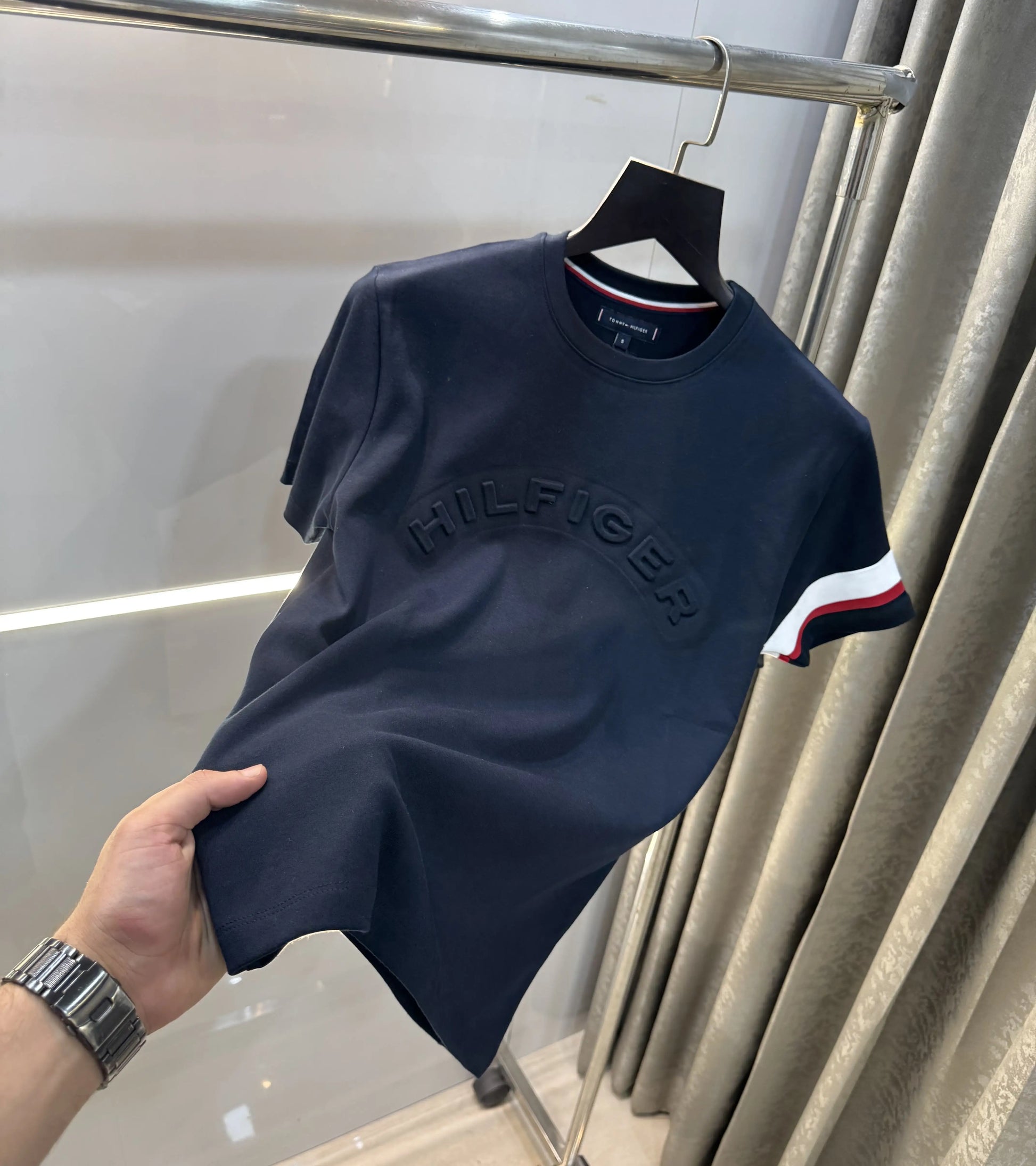 Tommy Hilfiger Navy Blue Logo Work Premium T-Shirt