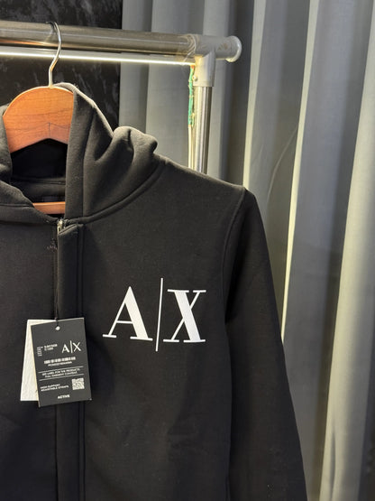 Arman i Exchang e Zipper Pull Over Hoodie (Black)