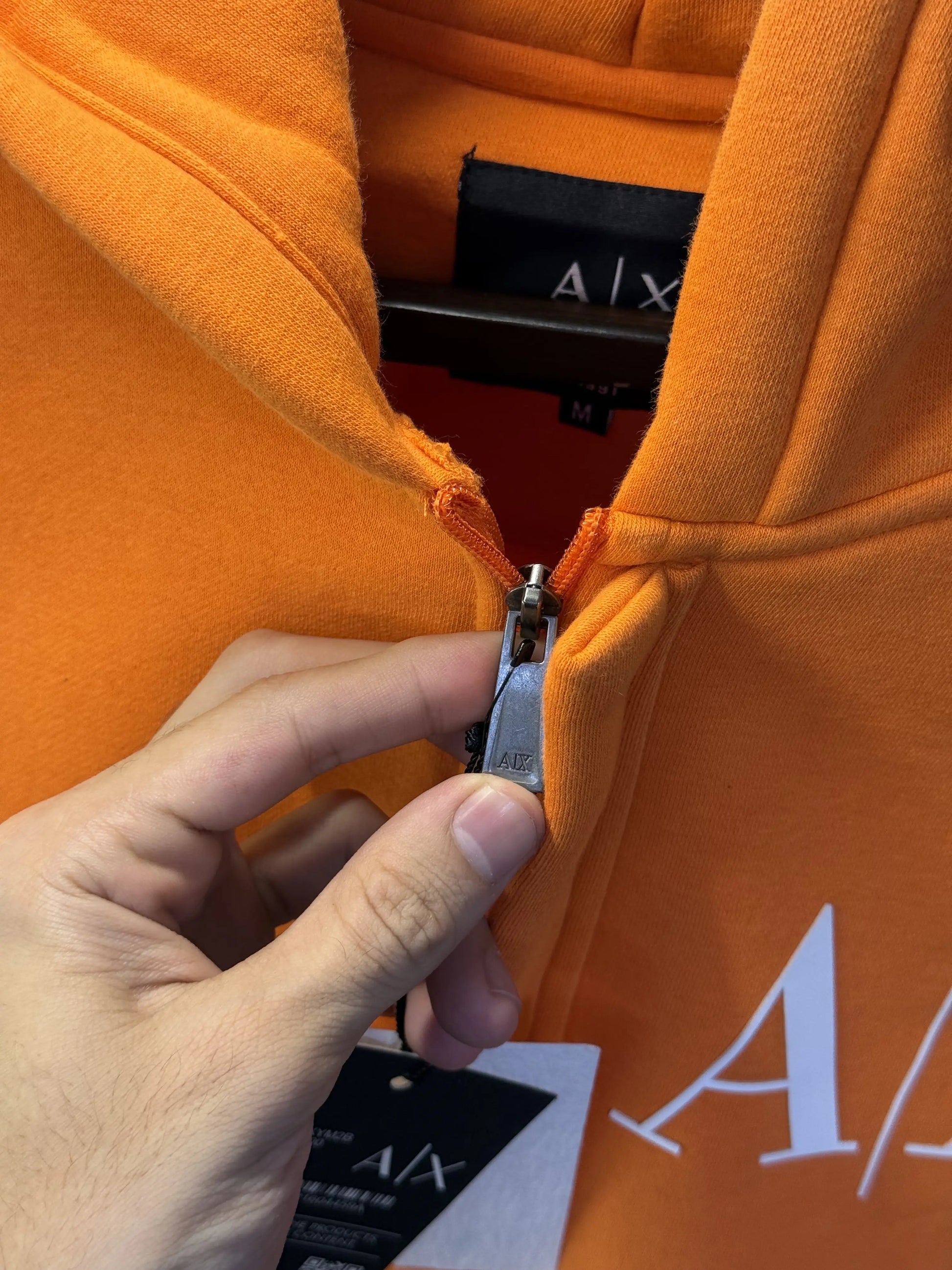 Arman i Exchang e Zipper Pullover Hoodie (Orange)