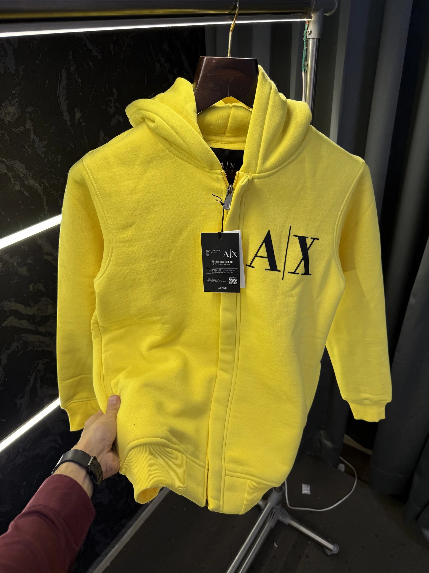 Arman i Exchang e Zipper Pull Over Hoodie (Yellow)
