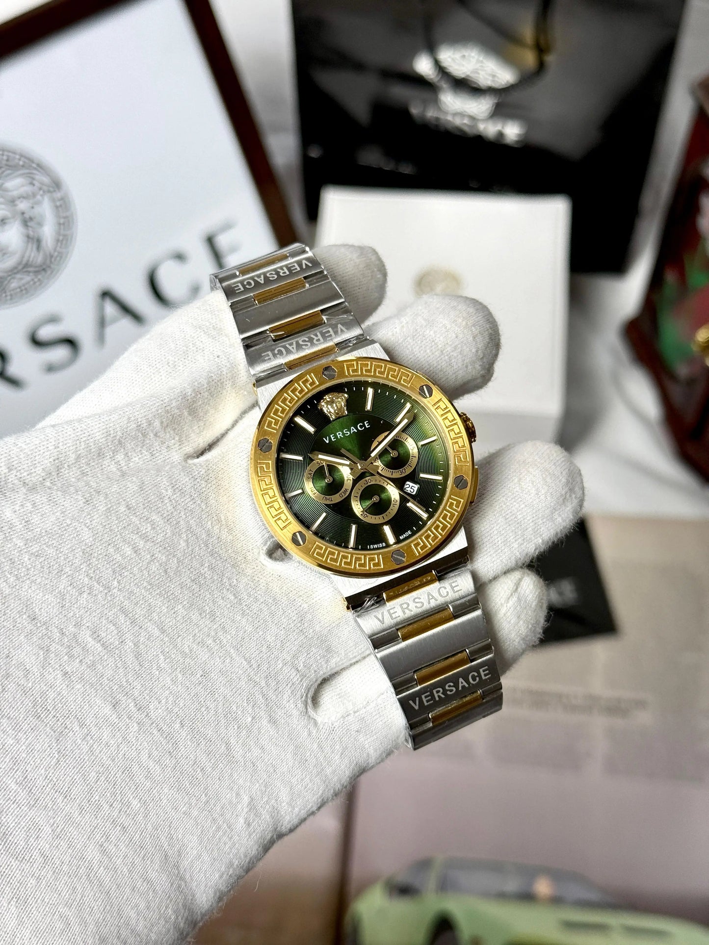 Versace Greca Logo Chronograph