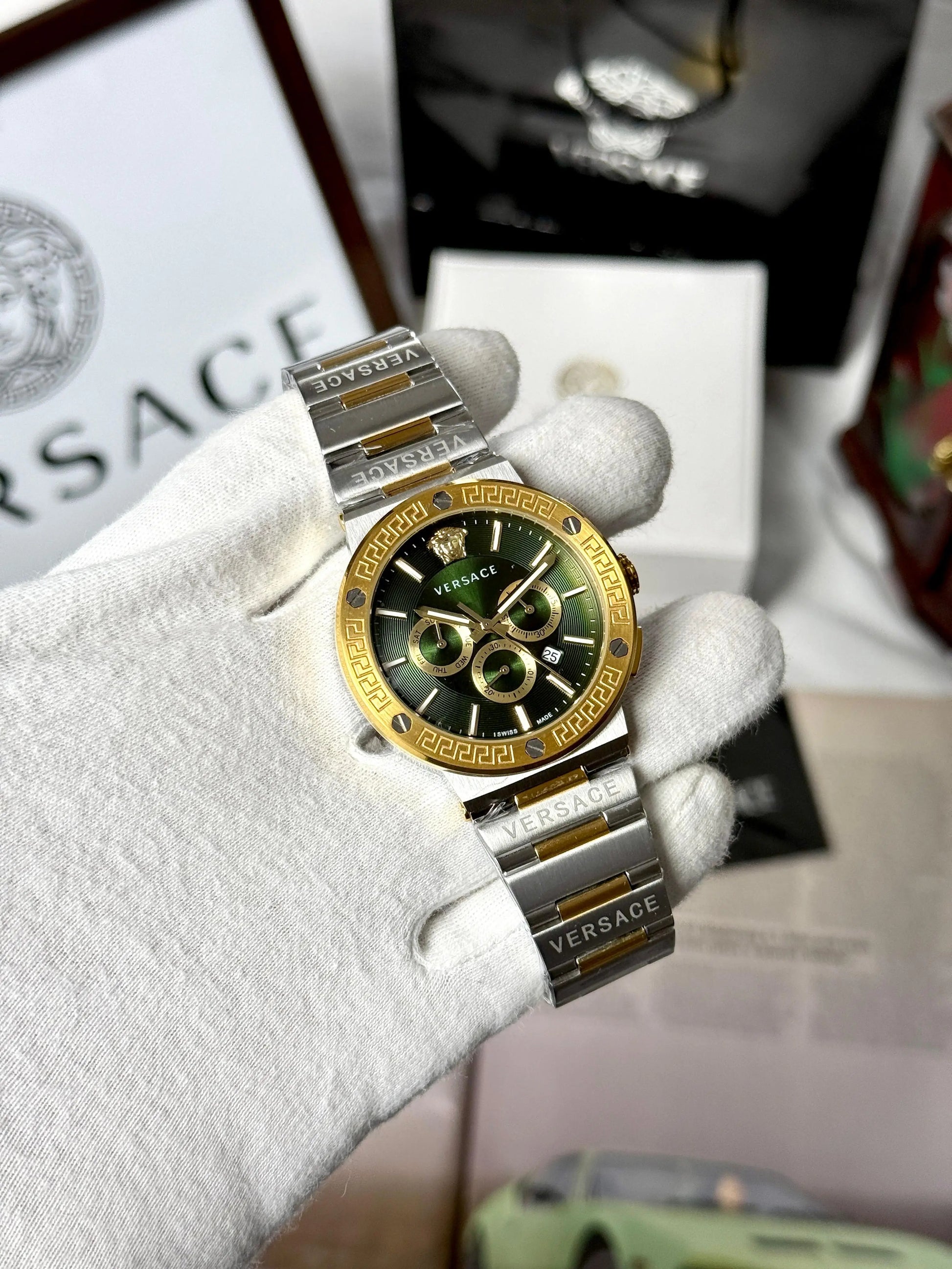 Versace Greca Logo Chronograph