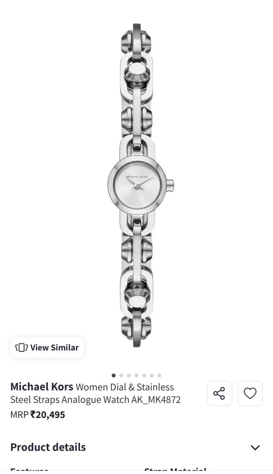 Michael Kors Mini Astor Chrome White Premium Ladies Watch