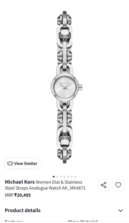 Michael Kors Mini Astor Chrome White Premium Ladies Watch