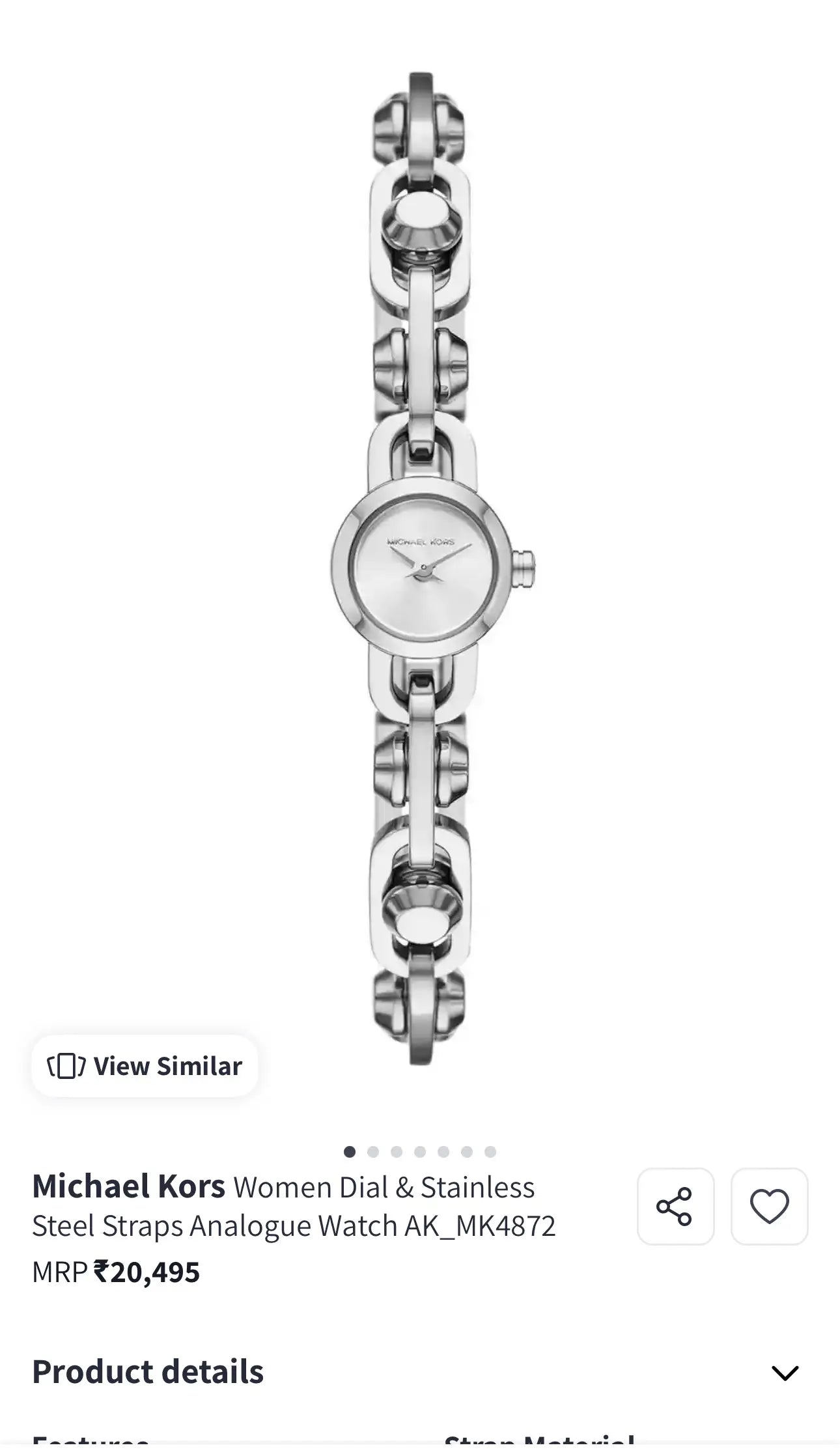 Michael Kors Mini Astor Chrome White Premium Ladies Watch