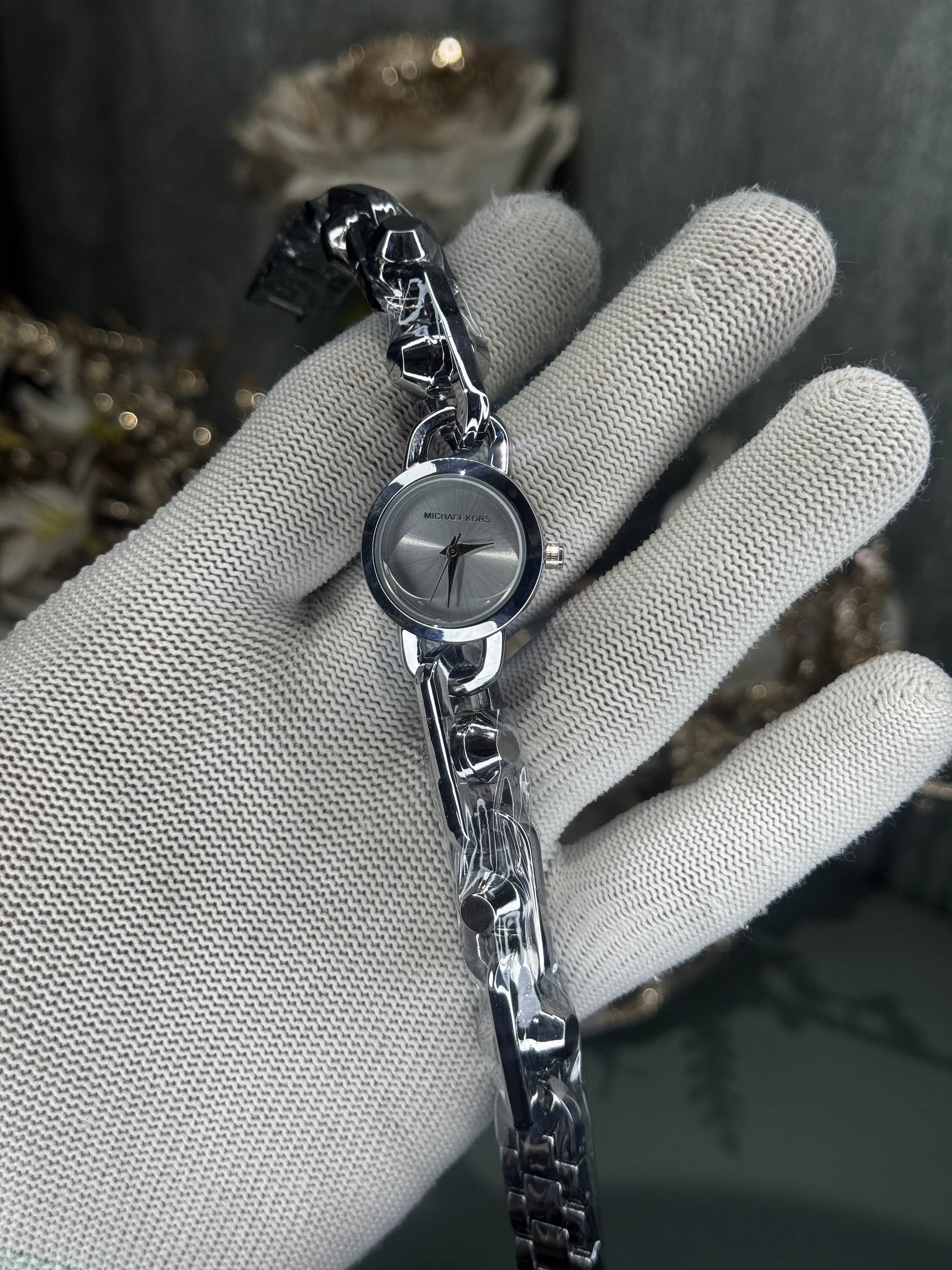 Michael Kors Mini Astor Chrome White Premium Ladies Watch