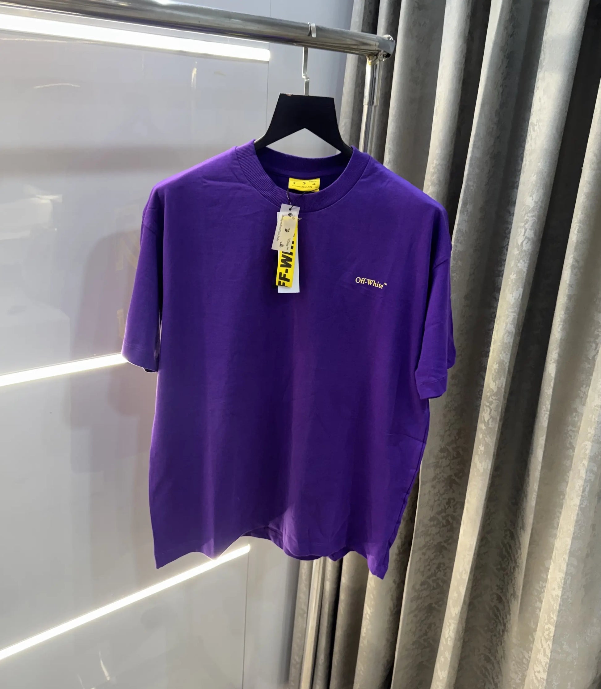 Off White Purple Imported Oversized T-Shirt