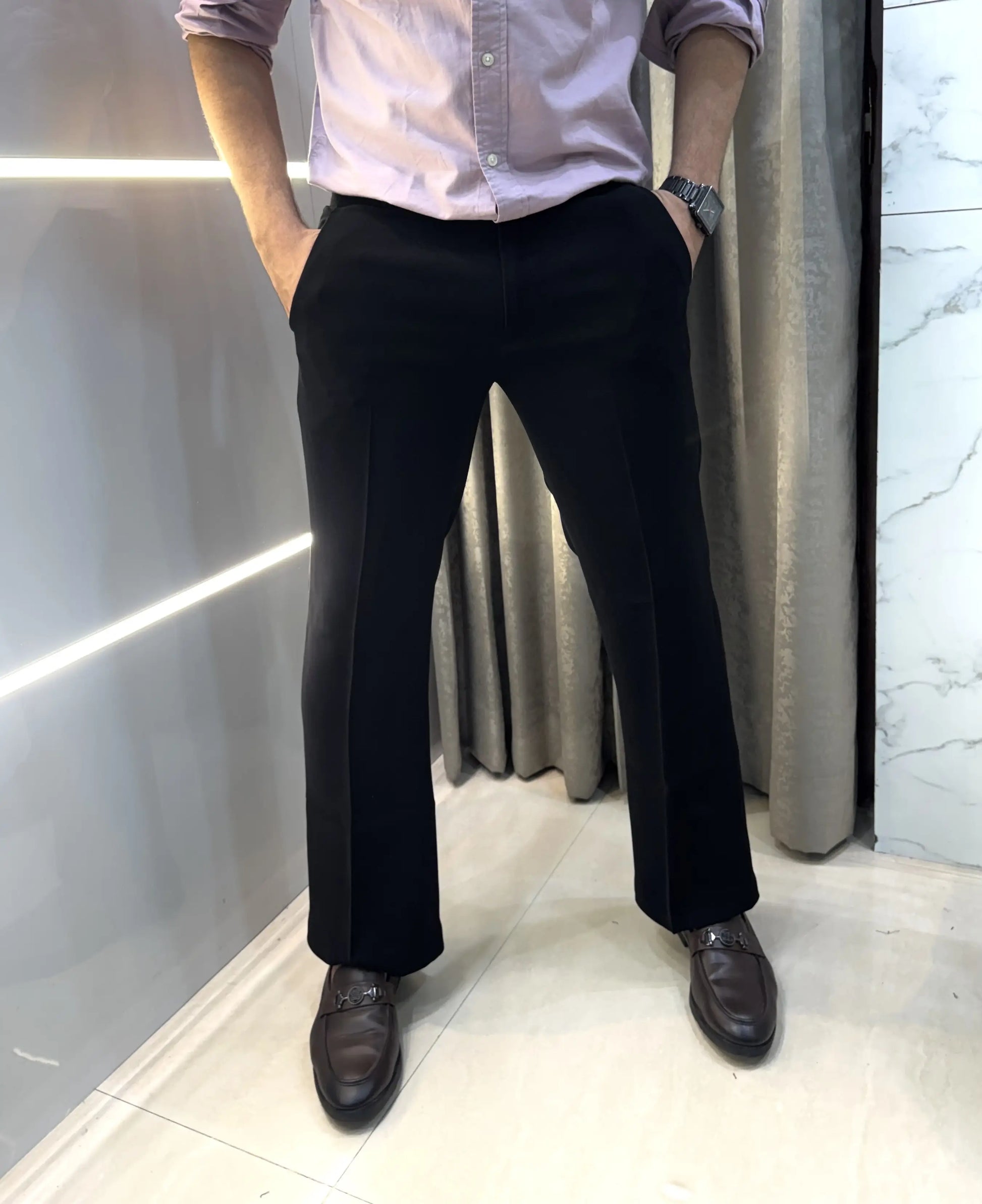 Ralph  Lauren Jet Black Imported Boot Cut Trouser