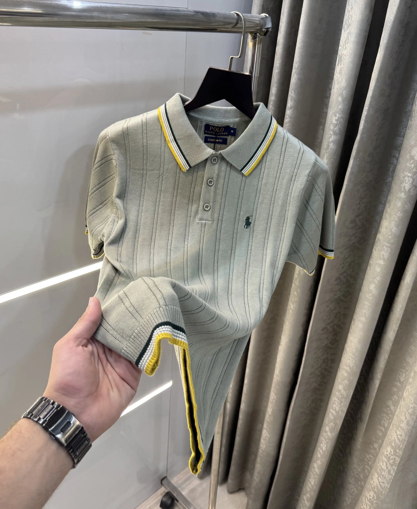 Ralph  Lauren Green Premium Knitted Polo T-Shirt