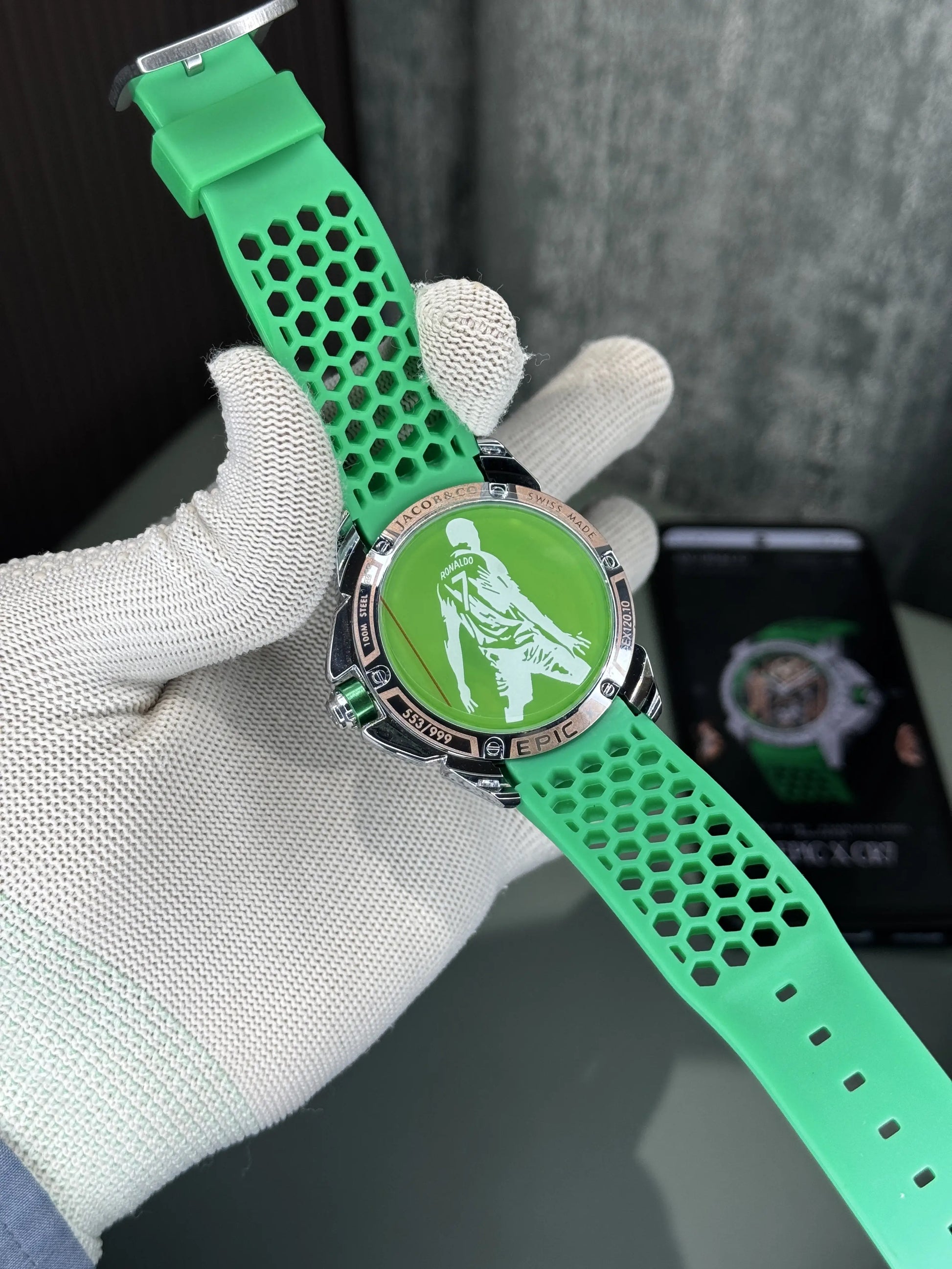 Jacob&Co. Epic X Cr7 Silver Green Premium Watch